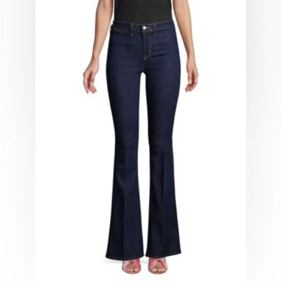 NWOT L'AGENCE Joplin 70s High-Rise Flare Jeans Rinse Dark Wash Denim Women’s 25 - Picture 2 of 12